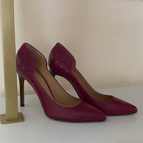 Joe’s raspberry red leather high heels pumps - Picture 5 of 10